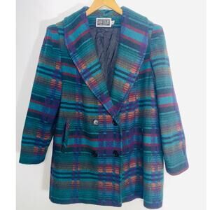 Vintage Dani Colby Wool Blend Double-Breasted Coat - Women's Size 18W - USA Made